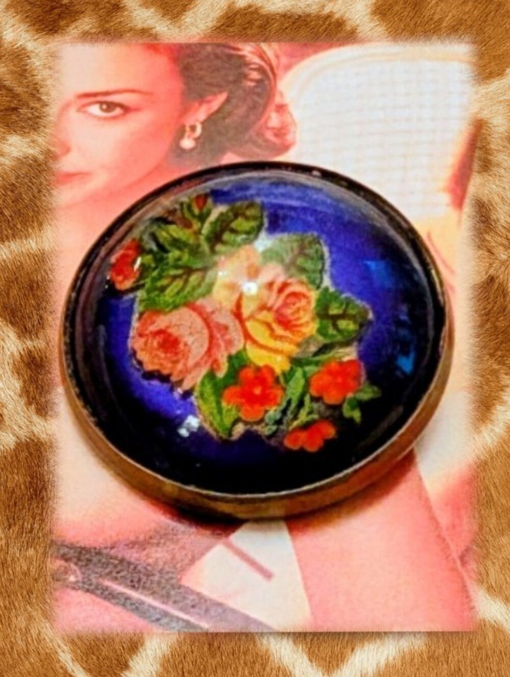 Victorian Antique Bridle Rosette With Roses 🌹